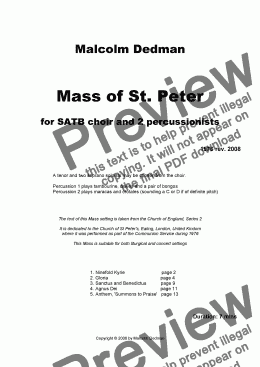 page one of Mass of St. Peter