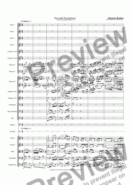 page one of Brahms' Seventh Symphony II Adagio
