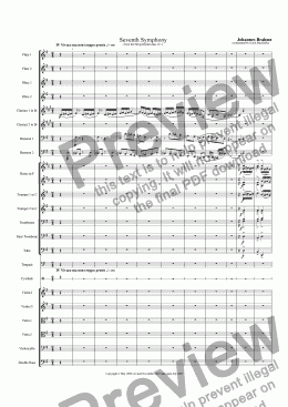 page one of Brahms' Seventh Symphony IV Vivace