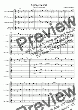page one of Schöne Heimat (Saxophonquartett)
