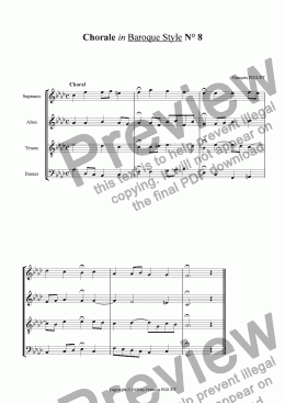 page one of Chorale in Baroque Style N� 18