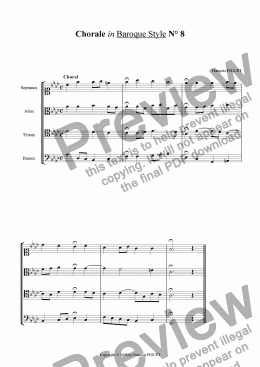 page one of Chorale in Baroque Style N� 18b