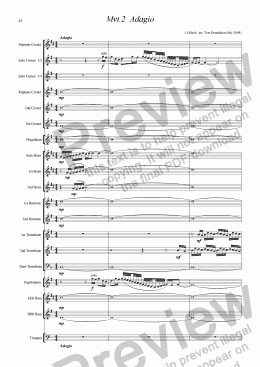 page one of BRASS BAND - Brandenburg Concerto No.3, 2nd Mvt.