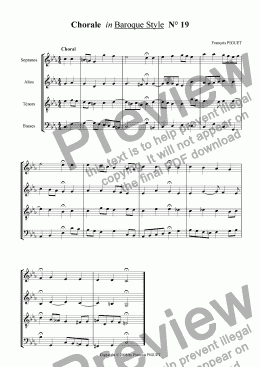 page one of Chorale in Baroque Style N� 19