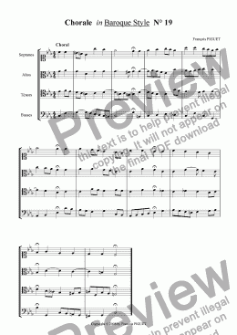page one of Chorale in Baroque Style N� 19b