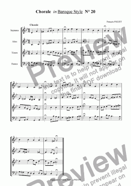 page one of Chorale in Baroque Style N� 20