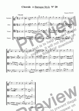 page one of Chorale in Baroque Style N� 20b