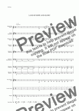 page one of LAND Of HOPE AND GLORY  incl. Tenoroon & Mini Bassoon parts.