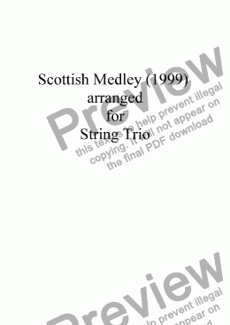 page one of Scottish Medley (1999) arr for String Trio