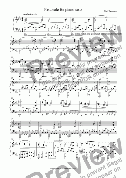 page one of Pastorale for piano solo - re-edited