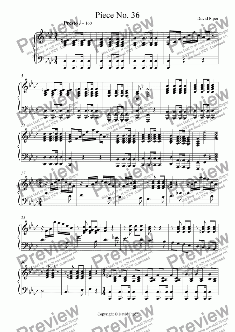 page one of Piece No. 36