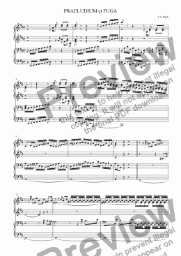 page one of Prelude and Fugue in D Major, BWV 532, Piano duet