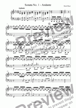 page one of Sonata No. 1 - Andante