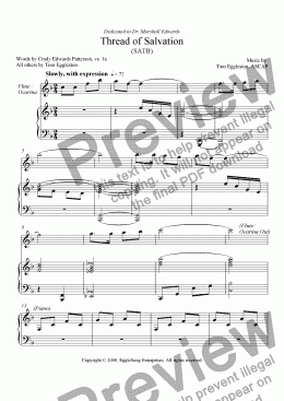 page one of Thread of Salvation, SATB