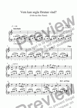 page one of Who Can Sail Without The Wind for Piano