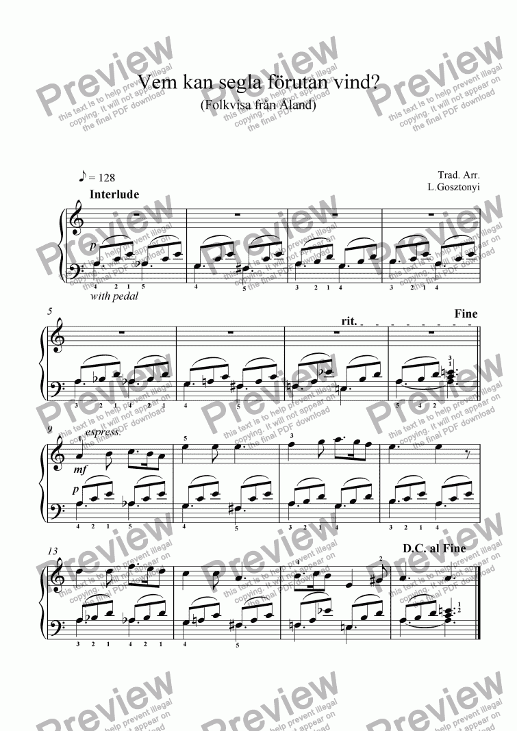 page one of Who Can Sail Without The Wind (Piano Solo)