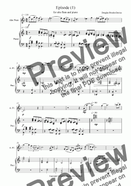 page one of Brooks-Davies: Episode (1) for alto flute and piano