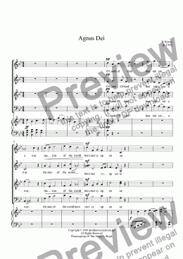 page one of Agnus Dei