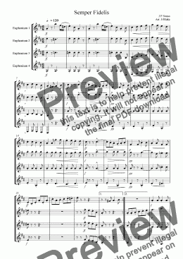 page one of Semper Fidelis (Bb Euphonium Quartet)