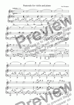page one of Pastorale for violin and piano - edited