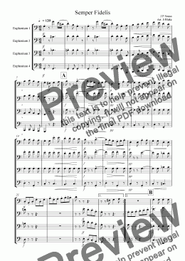 page one of Semper Fidelis (Euphonium/Trombone Quartet)