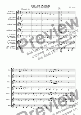 page one of The Lion Overture (Junior Brass Band)