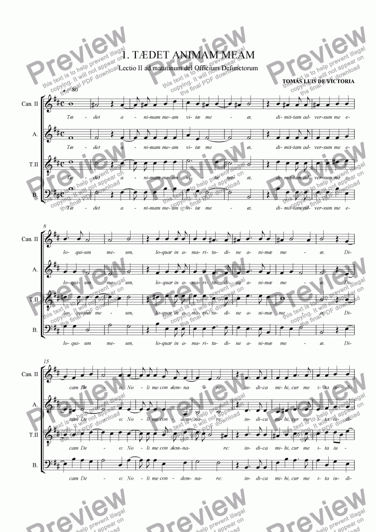 page one of Requiem (Missa Pro Defunctis) - Victoria