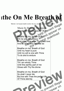 page one of Breathe On Me Breath of God-Solo version