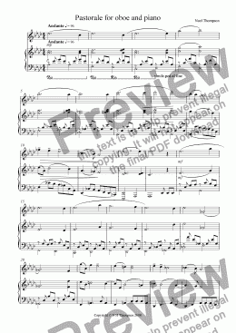 page one of Pastorale for oboe and piano re-edited & with oboe part