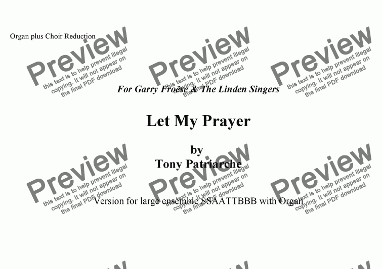 page one of Let My Prayer - Choir with Organ