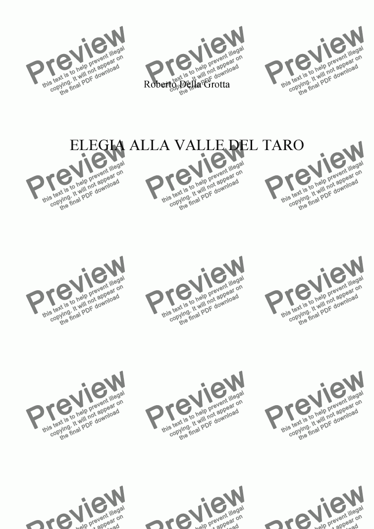 page one of Elegia alla Valle del Taro
