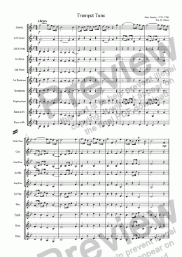 page one of Trumpet Tune [Stanley]  