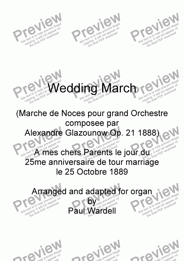 page one of Wedding March