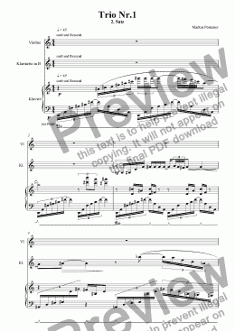 page one of Klaviertrio 2nd Movement