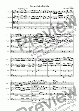 page one of Menuet des Follets from 'La damnation de Faust' for String Quartet