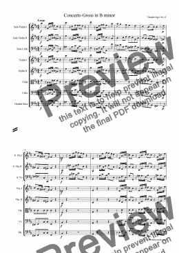 page one of Handel Concerto Grosso Op.6 No.12
