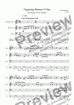 page one of Fugueing Brasses #One -for Trumpet, Horn & Tuba/Euph