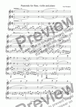 page one of Pastorale for flute,violin and piano
