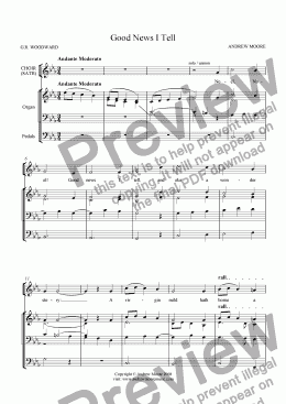 page one of ’Good News I Tell’ for SATB & Organ