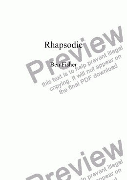 page one of Rhapsodie