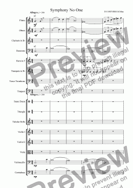 page one of Symphony No One