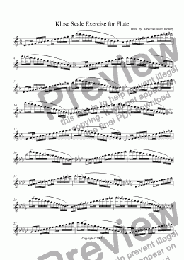 page one of Klose Scale Exercise for Flute
