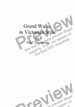 page one of Grand Waltz in Victorian Style -for piano solo -edited