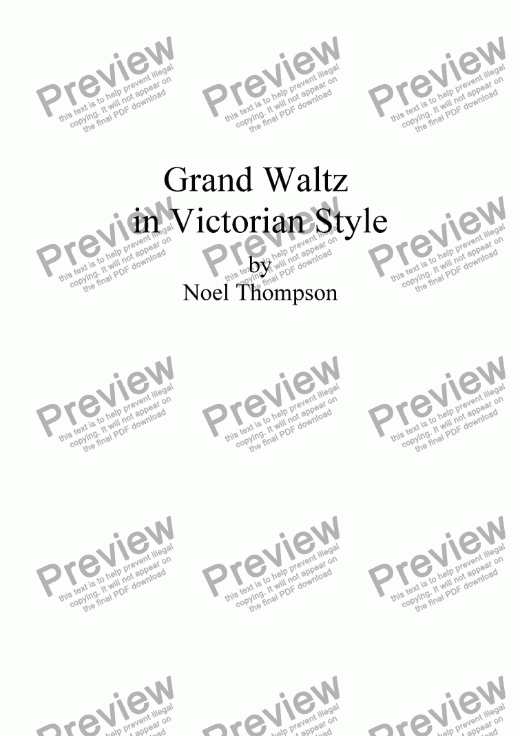 page one of Grand Waltz in Victorian Style -for piano solo -edited