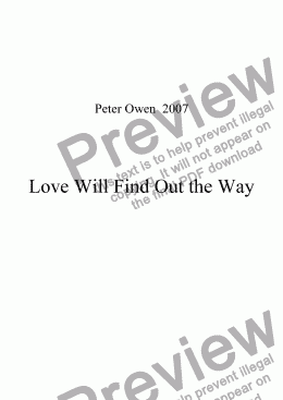 page one of Love Will Find Out the Way