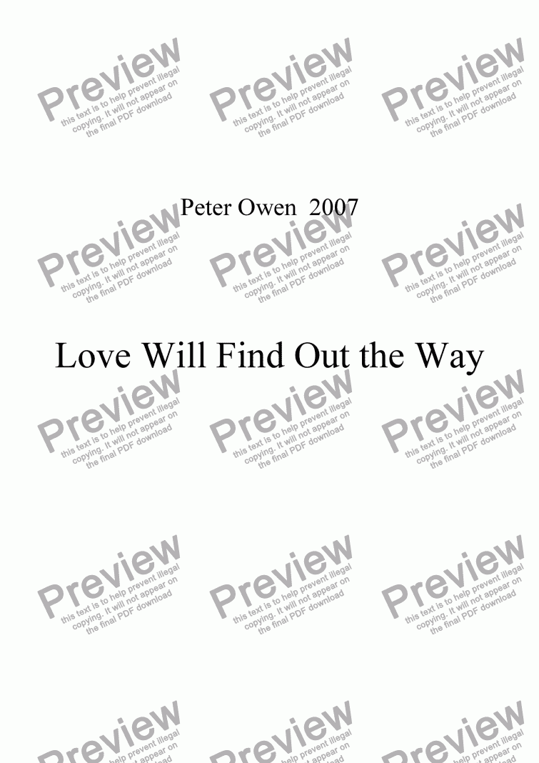 page one of Love Will Find Out the Way
