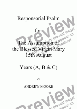 page one of The Assumption - Aug 15th (Year A)