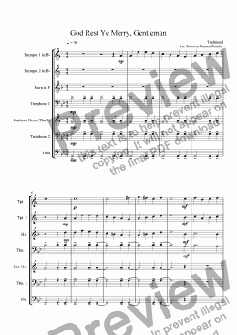 page one of God Rest Ye Merry, Gentlemen (for brass choir)