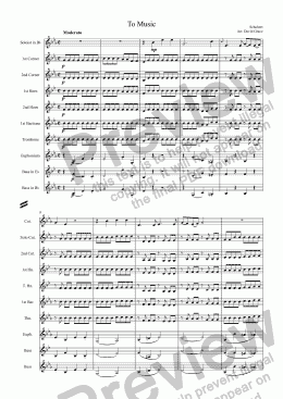 page one of To Music[Schubert] [Solo Cornet and Band]