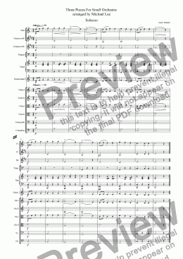 page one of Three Pieces For Small Orchestra